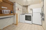 Washer & dryer w/ 11 different cycles, provide an efficient cleaning -basement-